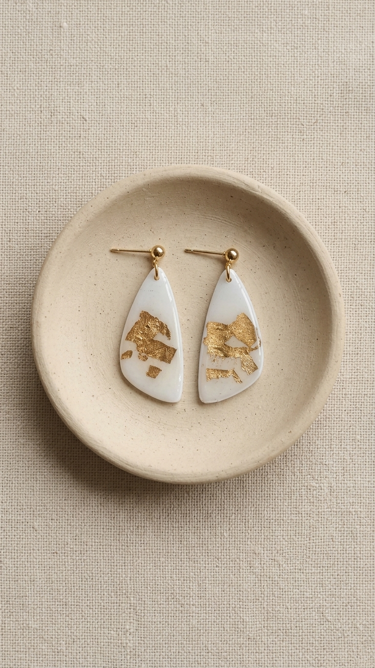 Ivory Gleam Statement Dangles