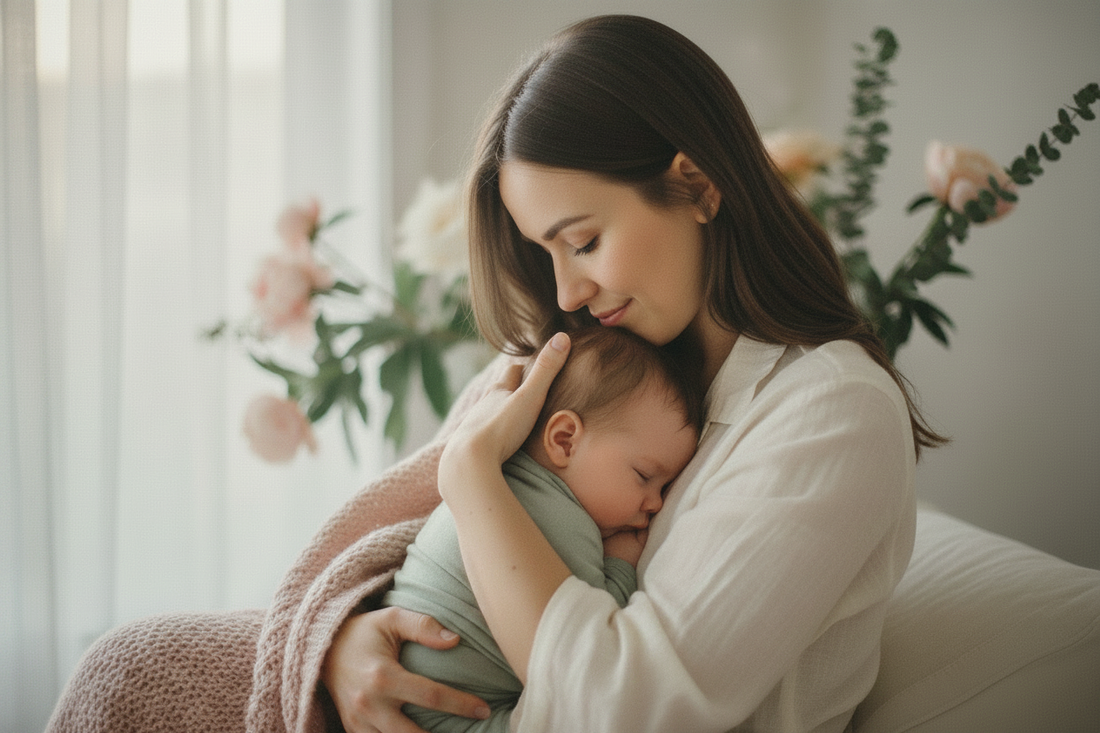 mother and child quiet moment appreciation mothers day soft aesthetic