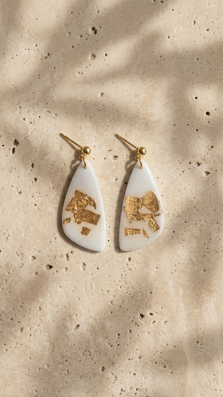 Ivory Gleam Statement Dangles