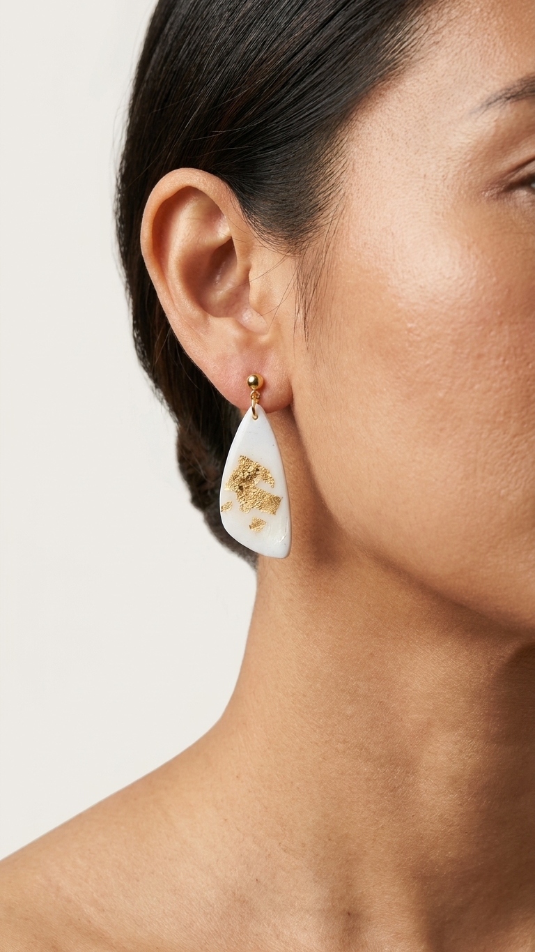 Ivory Gleam Statement Dangles