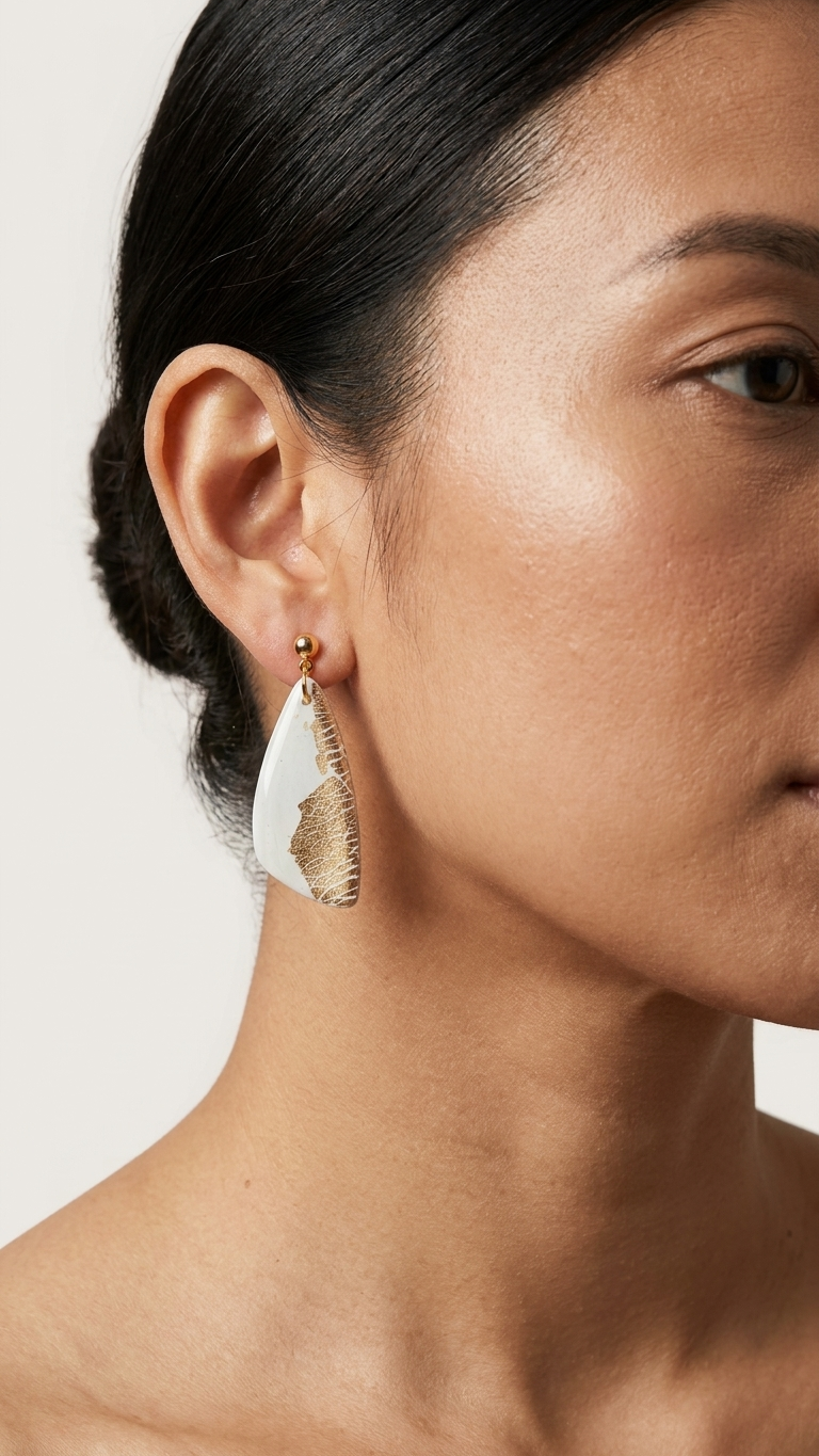 Ivory Gleam Statement Dangles