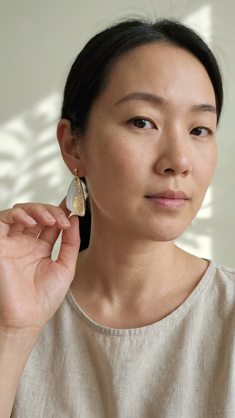 Ivory Gleam Statement Dangles