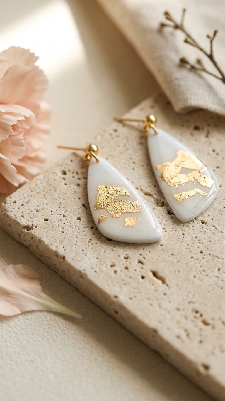 Ivory Gleam Statement Dangles