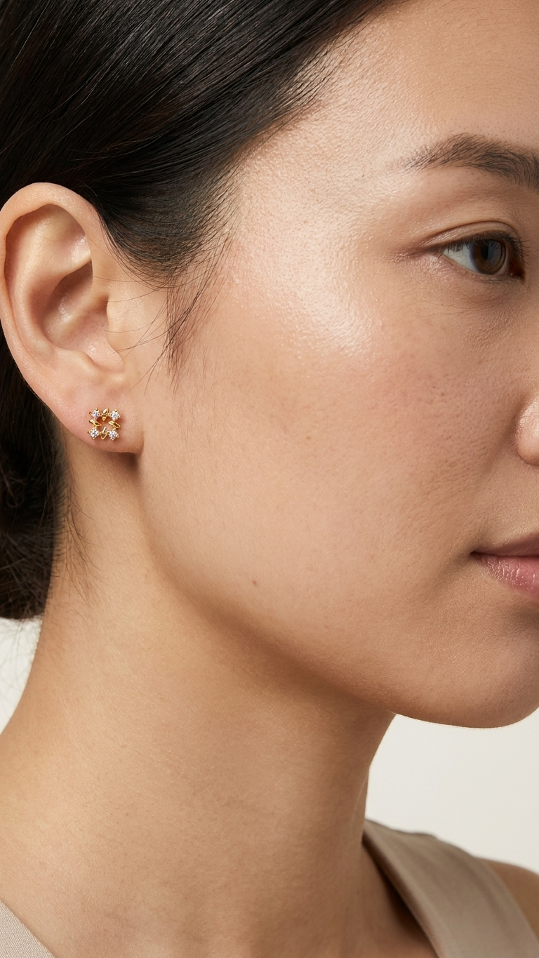 Pair of gold earrings 