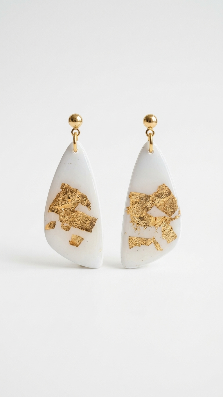Ivory Gleam Statement Dangles