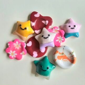 Handmade polymer clay worry stones